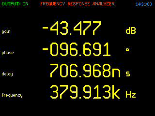 Animation show the high update rate of the PSM's Frequency Response Realtime display.
