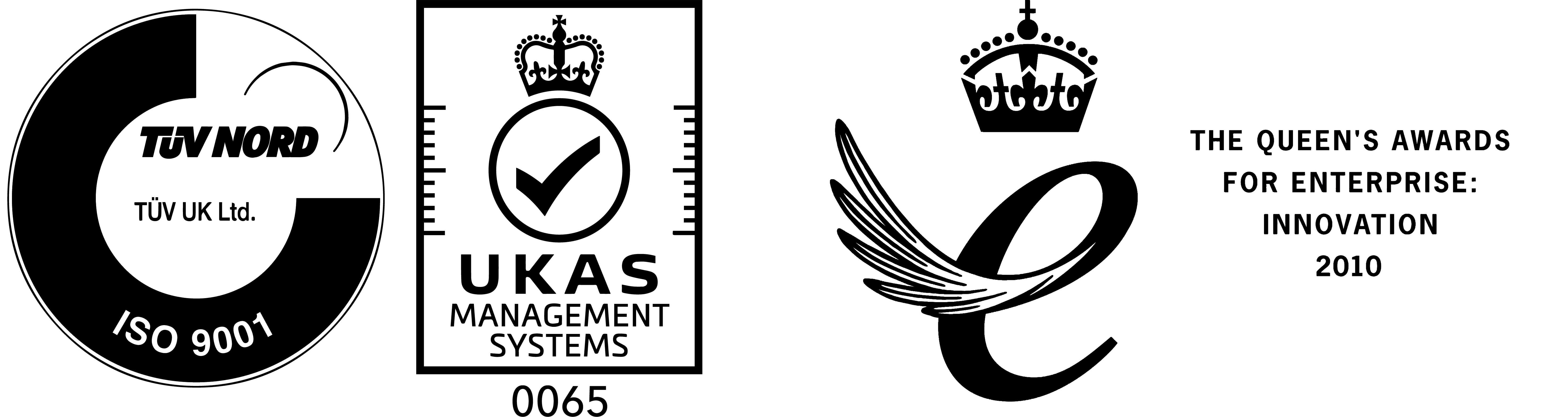 Composite logo of TUV and Queens Award